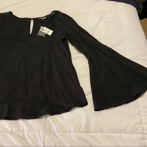 Express V Neck Black Blouse